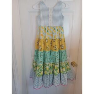 Matilda Jane Sweet Trip Maxi Dress Sz 8 Girls Lemons Spring Summer Beach Vacatio